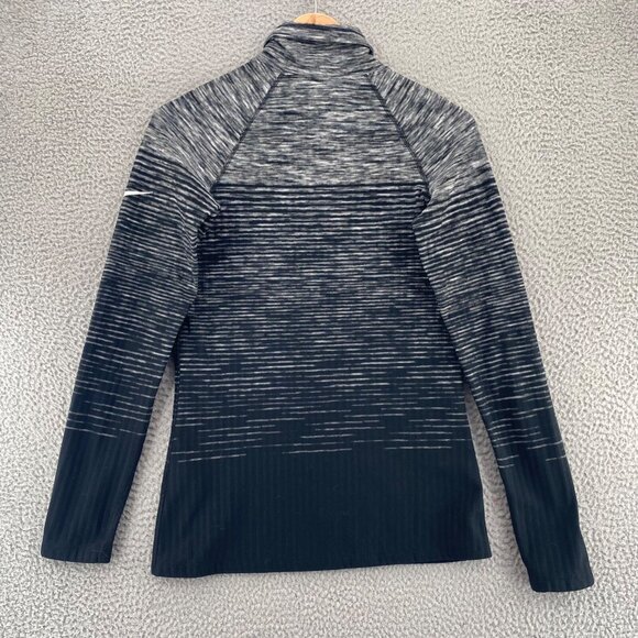 Nike Pro Top Womens Extra Large Gray Stripe Hyperwarm Turtleneck Pullover Active - Picture 3 of 10